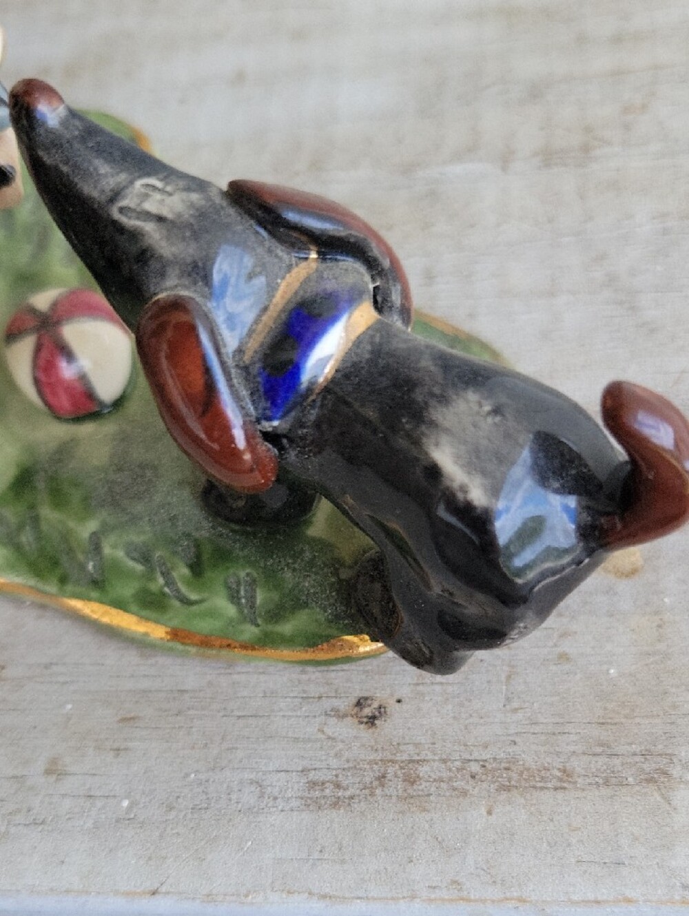 Blue Sky Cats And Dog Ceramic On Bench With Ball Vintage - Picture 6 of 10